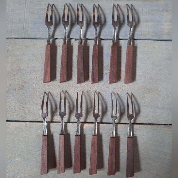 Vintage Mini Cocktail Forks Appetizer Bar Hors D'oeuvre - Picture 5 of 14